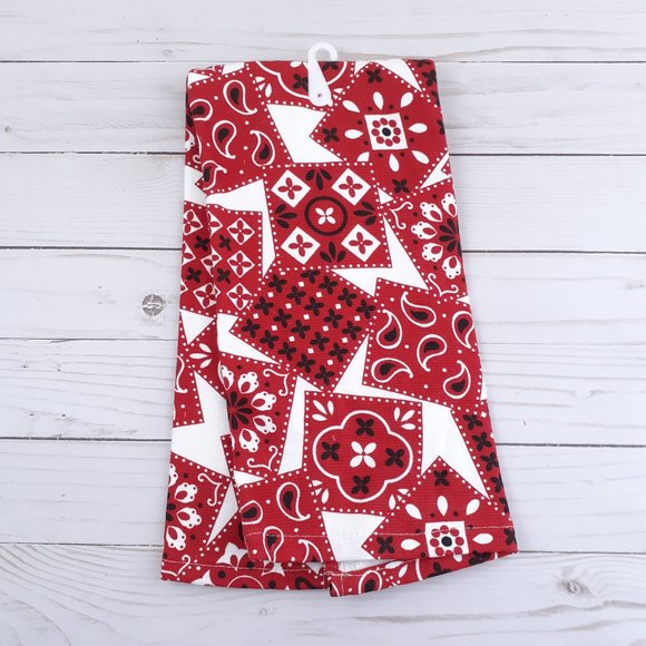 Kitchen Towel Red Bandana Country Dual Purpose - Picture 3 of 3